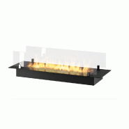SOLOLED Brûleur encastrable au bioéthanol 100 cm en inox noir à encastrer ou à poser 3 l avec vitres incluses - noir 803173013354
