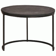 Tables basses gigognes 3 pcs Bois de mangue massif et acier Modèle Orion Smart - 8721158631619