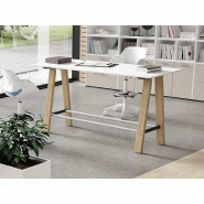Table haute Fabrika en bois pas cher avec repose-pieds Table haute Fabrika en bois pas cher avec repose-pieds
