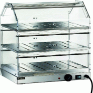 Vitrine chauffée en acier inoxydable. Thermostat réglable. Dispositif d'humidification. Dimensions 50x35x54(h) cm. FORCAR modèle VBR4753 - 3199