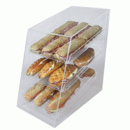 Vitrine de protection - 3 plateaux transparents - L27xP50xH52cm - PMMA - Contact alimentaire