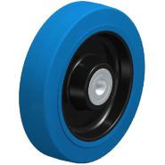 Roue de 200 mm avec caoutchouc élastique bleu sur centre en nylon Roue de 200 mm avec caoutchouc élastique bleu sur centre en nylon