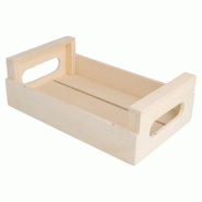 Cagette de présentation à poignées en bois 20,5x12,5x6,5cm - par 20
