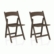Chaise de jardin / Chaise pliante Travano 1 (Lot de 2 / 2 chaises) plastique marron hjh LIVING - marron plastique polypropylène 950001