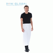 Tablier de service sans bavette blanc en coton - sans poche - 100x90 cm - Chef Remi Confection_0