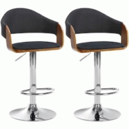 Décoshop26 - Lot de 2 tabourets de bar chaises de comptoir en tissu noir cadre en bois et pieds en métal TDB10740 - noir 3000250446570 Décoshop26 - Lot de 2 tabourets de bar chaises de comptoir en tissu noir cadre en bois et pieds en métal TDB10740 - noir 3000250446570