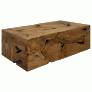 Décoshop26 - Table basse de salon design rustique 90 x 50 x 30 cm teck véritable marron DEC037221 - marron 3000263167578