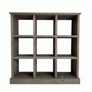 Etagère 9 cases Héritage double face L119xP39xH110cm pin vieilli