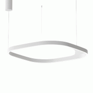Gea Luce Criseide S/1G Q Suspension Carrée Led 80W 5300Lm 3000K Dimmable Aluminium Blanc Satiné - Gealuce - blanc CRISEIDE S/1G Q - BIANCO