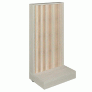 Gondole simple face Vertigo T01 MDF naturel et noyer clair 64x44x125cm
