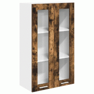 Helloshop26 - Armoire suspendue design moderne intérieure 60 x 31 x 100 cm grand espace de rangement en bois d'ingénierie chêne fumé 02_0053429 -