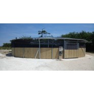 Marcheur CTL circulaire pour chevaux - Modèle semi couvert 4 à 8 places - Diamètre 12 à 20 m