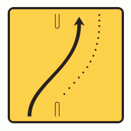 Panneau voirie temporaire KD8 ex4 - Signalisation de changement de chaussée à droite Panneau voirie temporaire KD8 ex4 - Signalisation de changement de chaussée à droite