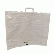 Sac plastique blanc 60% recyclé à poignées rigides 60 x 12 x 50 cm par 50