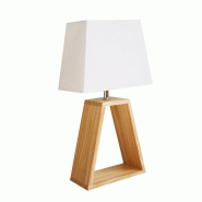 UNILUX Lampe à abat-jour Dune, à LED, coloris blanc/hêtre - 3595560035038