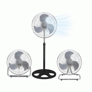 Ventilateur Modulable 3-en-1 (pied, Bureau, Sol) 45 Cm – Métal 55w - 6423154023840