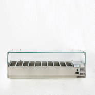 Vitrine réfrigérée pour condiments. Capacité 10xGN1/4. Dimensions (LxPxH) 200x33x43,5 cm. ForCold by FIMAR Modèle G-VRX2000-330 - 223