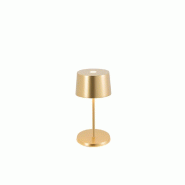 Lampe de table mini LED Zafferano Olivia Pro, or jaune, rechargeable et dimmable - 2200-2700-3000K, 9 heures à puissance maximale - jaune 80540407290
