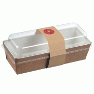 Barquette salade carton avec couvercle et bague 650ml 20x8x8cm - par 500