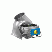 Boîte à clapet asymétrique avec collet et vérin rotatif pneumatique - électrovanne à impulsion 5/2 voies, diamètre 100-400 mm Boîte à clapet asymétrique avec collet et vérin rotatif pneumatique - électrovanne à impulsion 5/2 voies, diamètre 100-400 mm