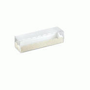 Boîte pour macarons avec couvercle transparent - 19x5x5cm - par 10 - PVC et carton blanc festonné