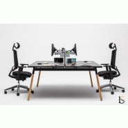 Bureau bench 2 personnes Ogi Wood - MDD. - Anthracite, Non, 120 x 141 cm