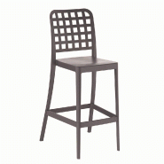 Chaise haute empilable d'extérieur Griglia en polypropylène coloris gris - par 4