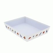 Corbeille carton rectangle Hexagone 36x27 - Corbeille carton rectangle Hexagone 36x27 -