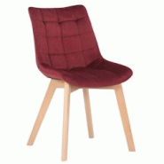Décoshop26 - Chaise de salle à manger x1 rembourrage généreux en velours rouge piètement en bois 10_0002086 - 3000250836388 Décoshop26 - Chaise de salle à manger x1 rembourrage généreux en velours rouge piètement en bois 10_0002086 - 3000250836388