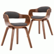 Décoshop26 - Lot de 2 chaises de salle à manger cuisine design moderne tissu gris foncé et bois courbé CDS020555 - gris 3001101799784 Décoshop26 - Lot de 2 chaises de salle à manger cuisine design moderne tissu gris foncé et bois courbé CDS020555 - gris 3001101799784