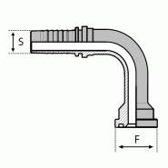 Embouts à brides SAE6000 PSI - Série forte - 90° Courbe haute (SFS90LD) - SCB6901212.H100