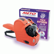 Étiqueteuse pack Express Meto - 2 lignes d'impression 22x16mm - Orange et Noir
