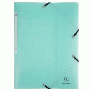 Exacompta Lot de 25 Chemise à élastique 3 rabats CHROMALINE polypro, coloris vert pastel - 3130630551737