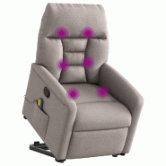 Fauteuil inclinable de massage Taupe Tissu Modèle Uveria - 8721102960314
