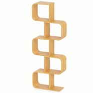 Helloshop26 - Bibliothèque en forme de 'S' 23 x 61 x 166 cm avec 5 cubes ouverts design moderne en bambou naturel 20_0010665 - 3000226293047