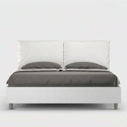Itamoby Lit Conteneur Double 160X190 Frêne Blanc Egos Antea Coussins Simili Cuir Blanc - blanc VE16EGANTECNT-01