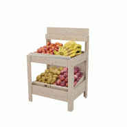 LES ARTISANS DU BOIS Présentoir fruits&légumes Primo teinté verni cotonnade  l89xp70xh133 cm - Bois massif 1RET0774A