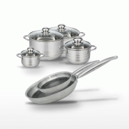 Lot 2 Poêles 24/28cm & 4 Faitouts 12/16/20/24cm Elo Relief Solution - gris 3176239942620