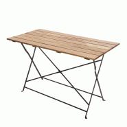 Mendler Table de jardin à bière HWC-J40, table pliante de jardin, qualité gastronomique, acacia certifié MVG 120x60cm ~ couleur naturelle - marron