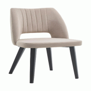 Mobiliara Lot de 2 Chaises Rose Taupe – Assise Mousse Haute Densité, Piètement Acier Époxy Paris, Design Contemporain - marron polyester A06613/01