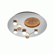 Plafonnier LED 42W 2300/3000/4000K 5100lm Ø50 cm aluminium brossé - Trio - Zodiac - argenté métal 4017807580952