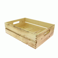 PROLINEA Fresca cagette rectangle pm pin vernis effet brule 40x30x12 fsc lot de 6 - beige Bois massif CLW-4480428
