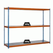 PROREGAL Étagère pour charges lourdes MID METAL YETI THREE | HxLxP 150x150x75cm | Charge du compartiment 400kg | Bleu-orange - gris métal PR_RS144-22 PROREGAL Étagère pour charges lourdes MID METAL YETI THREE | HxLxP 150x150x75cm | Charge du compartiment 400kg | Bleu-orange - gris métal PR_RS144-22