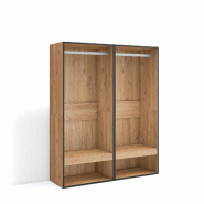 SKRAUT HOME Armoire Vestiaire ouvert, 120x145x35 cm, Chambre à coucher, pièce, Vêtement, Dressing, Chêne - beige Bois manufacturé 436_3