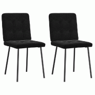 VidaXL Chaises à manger lot de 2 Noir Velours Modèle Grandezza Chic - 4101063