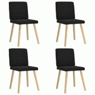 VidaXL Chaises à Manger Lot De 4 Noir Tissu - noir 8721158567215 VidaXL Chaises à Manger Lot De 4 Noir Tissu - noir 8721158567215
