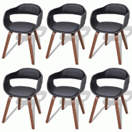 VidaXL Chaises à manger lot de 6 noir bois courbé et similicuir Modèle Yuna - 271950