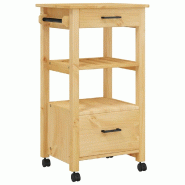 VidaXL Chariot de cuisine MONZA 48x40x88,5 cm bois massif de pin - 376082