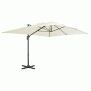 VidaXL Parasol de jardin déporté avec mât en aluminium 400 x 300 cm Sable Modèle Titan Luna - 44633