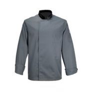 16bgn - veste de cuisine - p.B.V - coloris : gris/noir